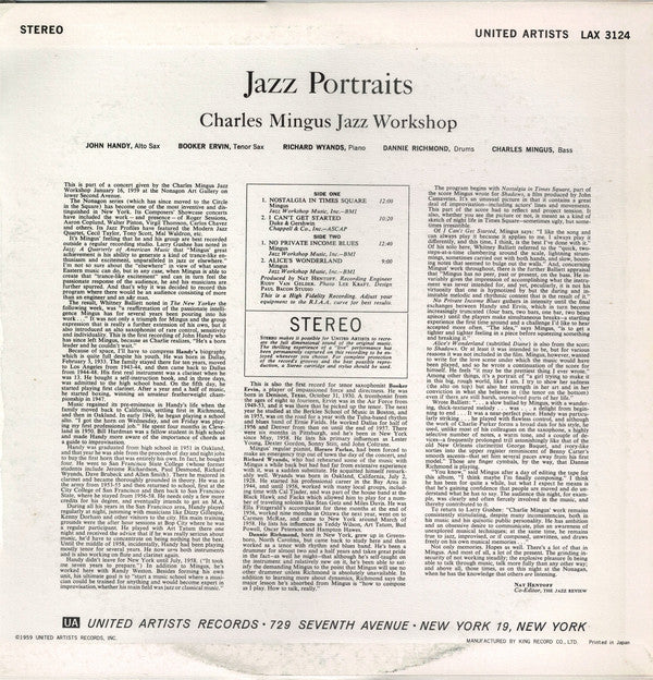 Charles Mingus : Jazz Portraits (LP, Album, Ltd, RE)