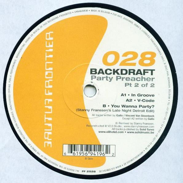 Backdraft : Party Preacher Pt 2 Of 2 (12")