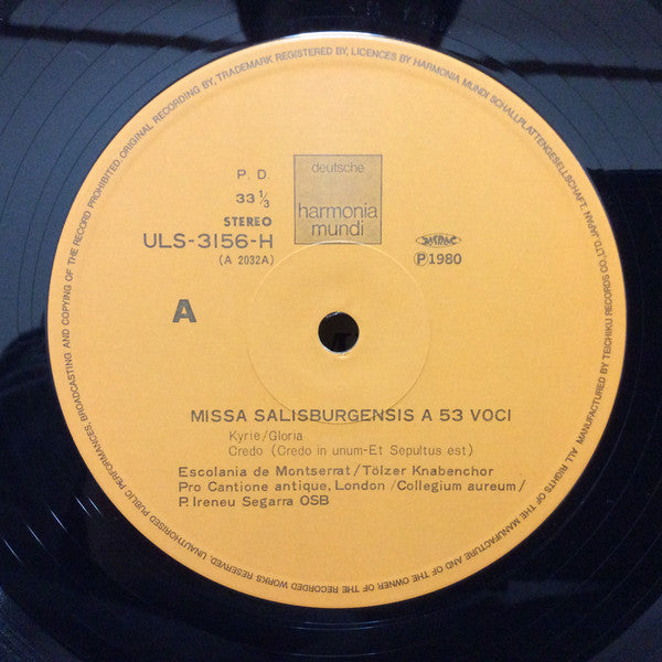 Escolania De Montserrat*, Tölzer Knabenchor, Collegium Aureum, Ireneu Segarra* : Missa Salisburgensis A 53 Voci (LP, Ltd, RE)