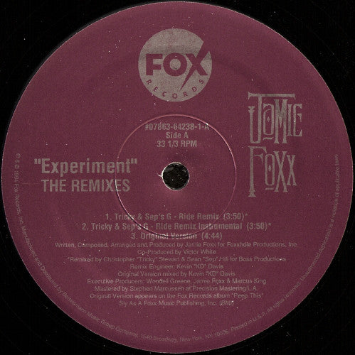 Jamie Foxx : Experiment (The Remixes) (12")