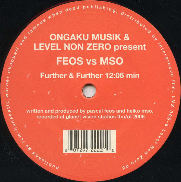 F.E.O.S. vs. M/S/O : Further & Further (12", S/Sided)