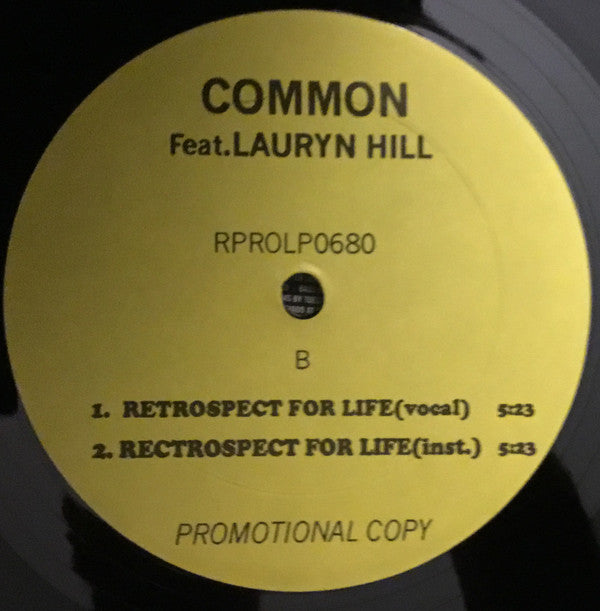 Common : Retrospect For Life (12", Promo)