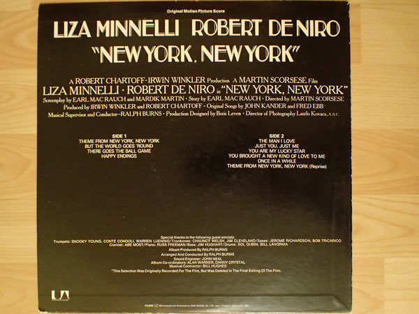 Liza Minnelli • Robert De Niro : New York, New York (Original Motion Picture Score) (2xLP, Album, gat)