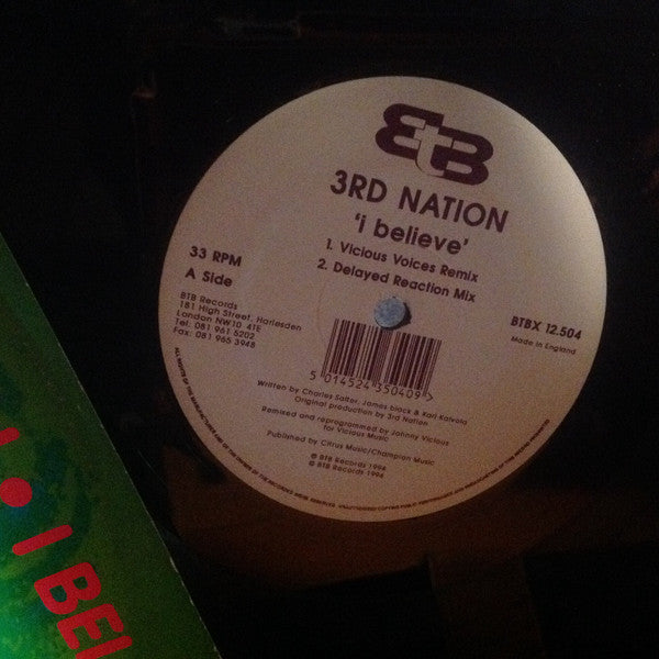 3rd Nation : I Believe (Remix) (12")