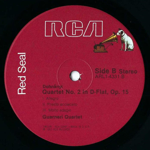 Alexander Borodin, Ernst von Dohnányi, Guarneri Quartet : Quartet No.2 In D, Quartet No.2 In D-flat Op.15 (LP, Album)