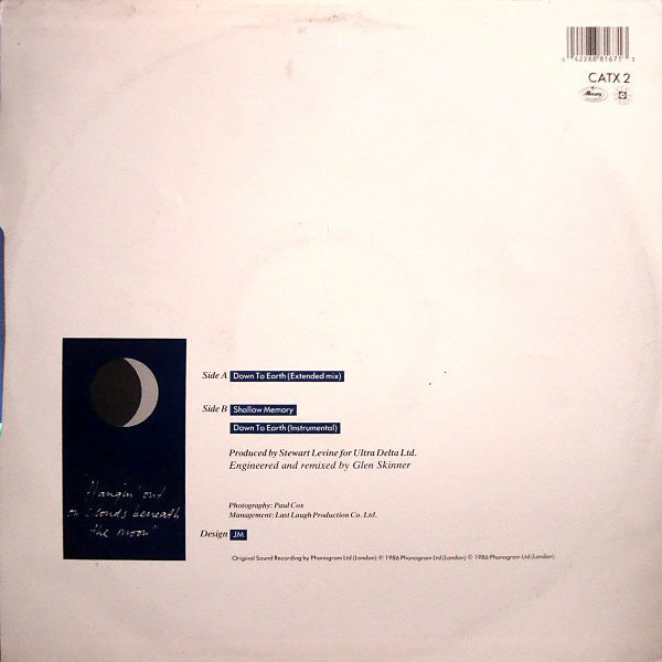 Curiosity Killed The Cat : Down To Earth (Extended Mix) (12", Single)