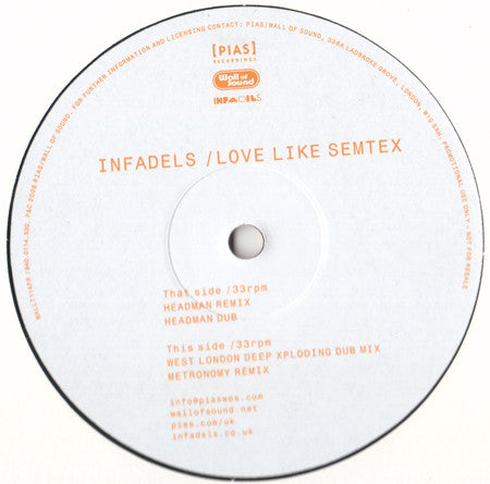 Infadels : Love Like Semtex (12", Promo)