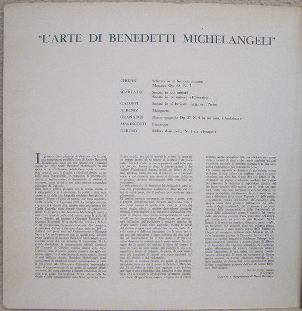 Arturo Benedetti Michelangeli : L'Arte Di Benedetti Michelangeli (LP, Gat)