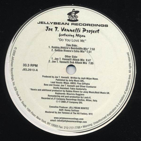 Joe T. Vannelli Project Featuring Mijan : Do You Love Me (12")