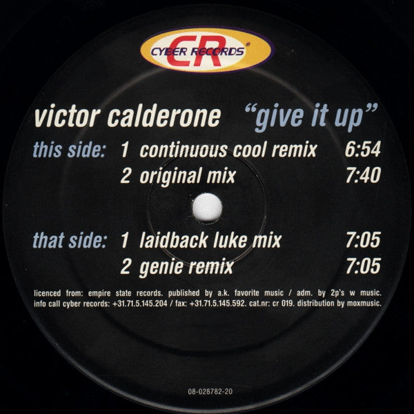 Victor Calderone : Give It Up (12")