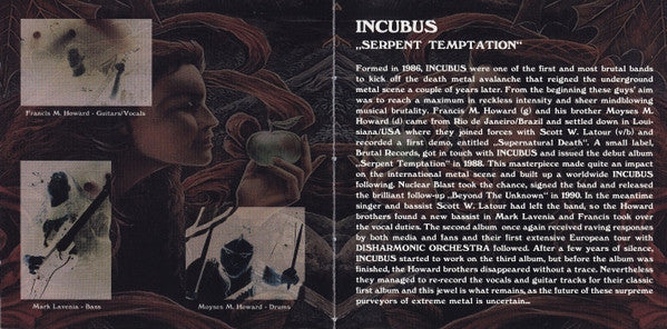 Incubus (3) : Serpent Temptation (CD, Album, RE)