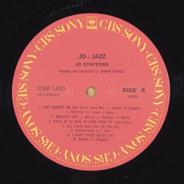 Jo Stafford : Jo + Jazz (LP, Album, RE)