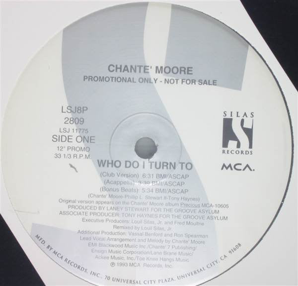 Chanté Moore : Who Do I Turn To (12", Promo)