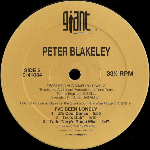 Peter Blakeley : I've Been Lonely (12")