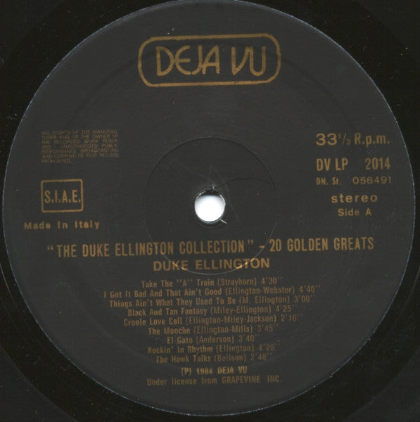 Duke Ellington : The Duke Ellington Collection - 20 Golden Greats (LP, Comp, Gol)