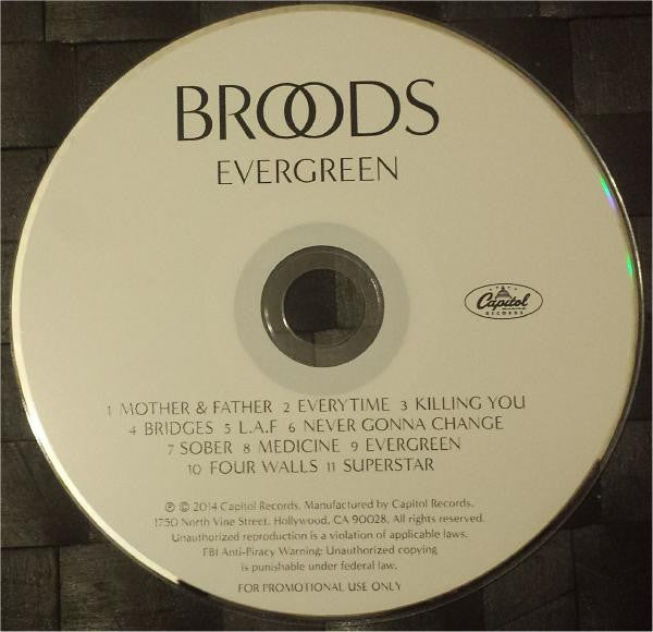 Broods : Evergreen (CD, Album, Promo)