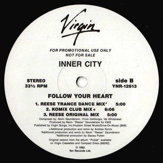 Inner City : Follow Your Heart (12", Promo)