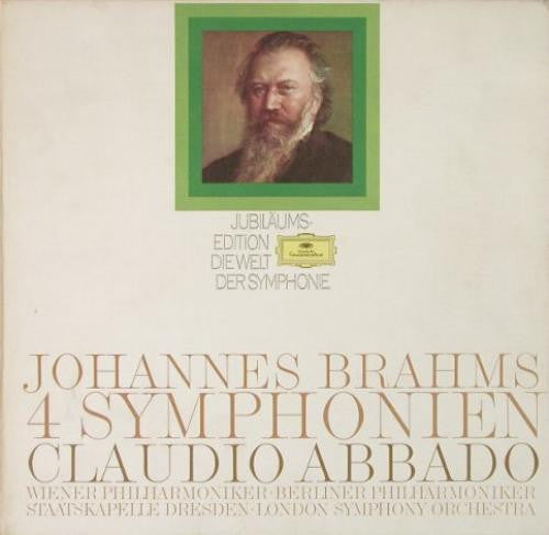 Johannes Brahms – Claudio Abbado, Wiener Philharmoniker, Berliner Philharmoniker, Staatskapelle Dresden, The London Symphony Orchestra : 4 Symphonien (4xLP + Box)