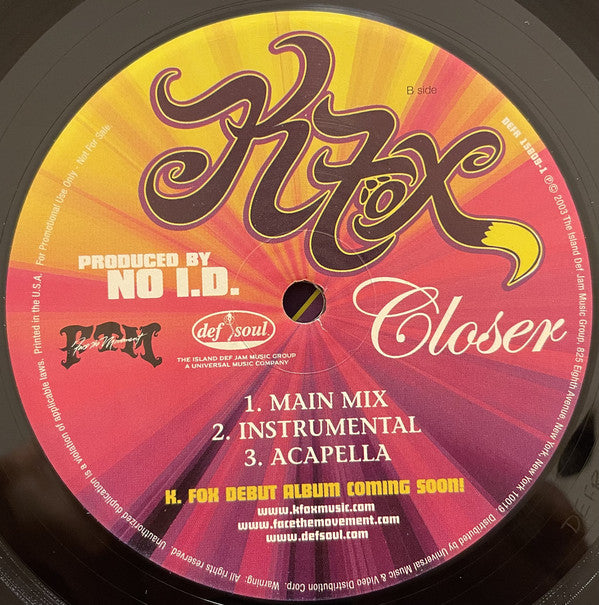 K. Fox : Life (L.A. To Chicago) / Closer (12", Single, Promo)