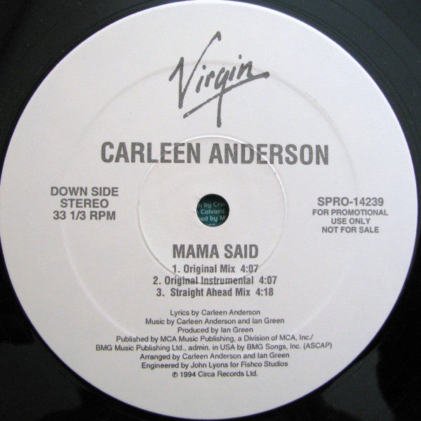 Carleen Anderson : Mama Said (12", Promo)