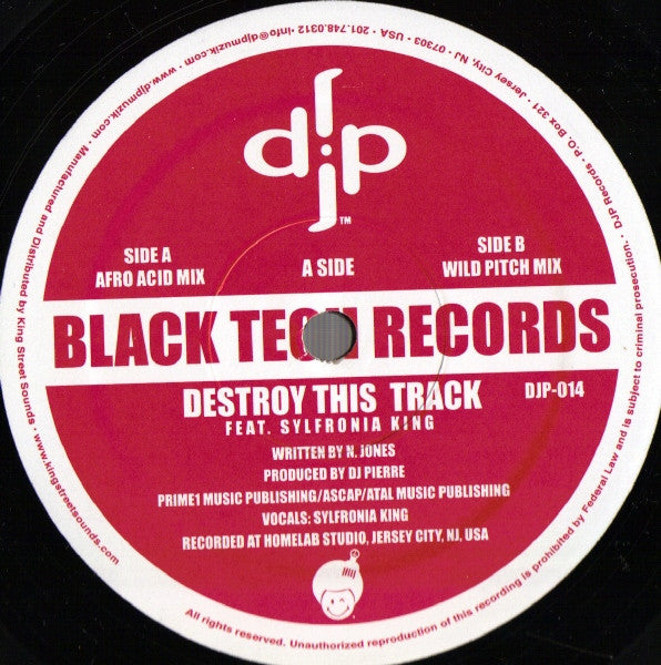 DJ Pierre Feat. Sylfronia King : Destroy This Track (12")