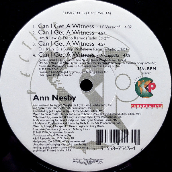 Ann Nesby : Can I Get A Witness (12")