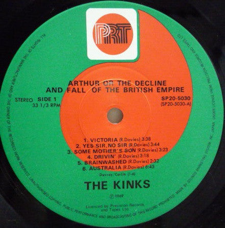 The Kinks : Arthur Or The Decline And Fall Of The British Empire (LP, Album, RE)