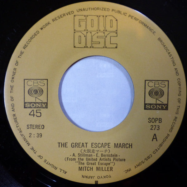 Elmer Bernstein, Mitch Miller And The Gang : The Great Escape (7", Single, RE)