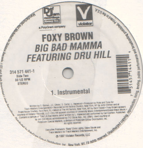 Foxy Brown : Big Bad Mamma (12")