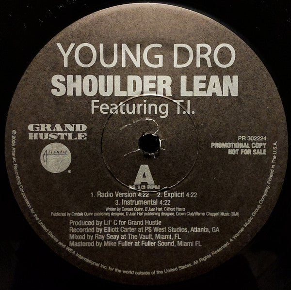 Young Dro : Shoulder Lean / Gangsta (12", Promo)