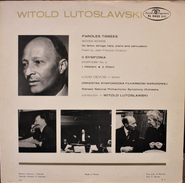 Witold Lutoslawski : Paroles Tissées; Symphony No. 2 (LP, Album, GAT)