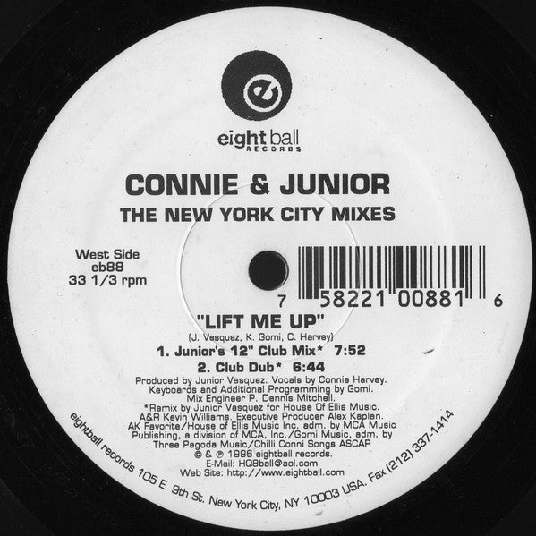 Connie Harvey & Junior Vasquez : Lift Me Up (The New York City Mixes) (12")