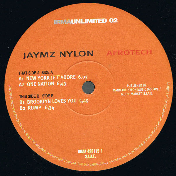 Jaymz Nylon : Afrotech (2xLP, Album, Gat)