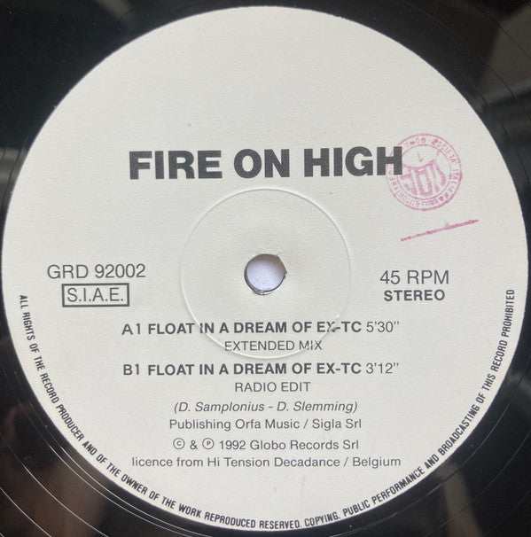 Fire On High : Float In A Dream Of EX-TC (12")