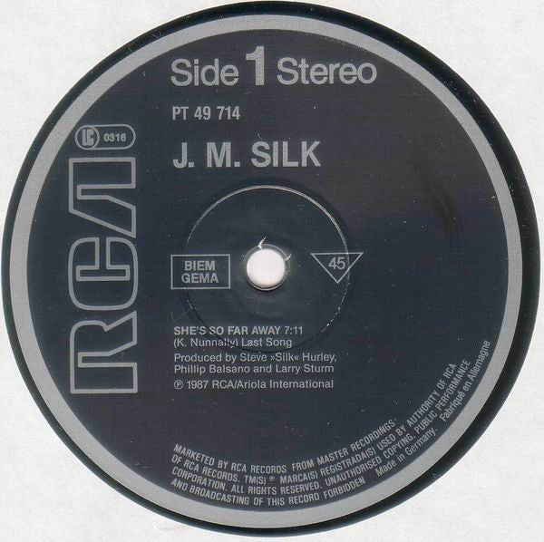 J.M. Silk : She's So Far Away (12")