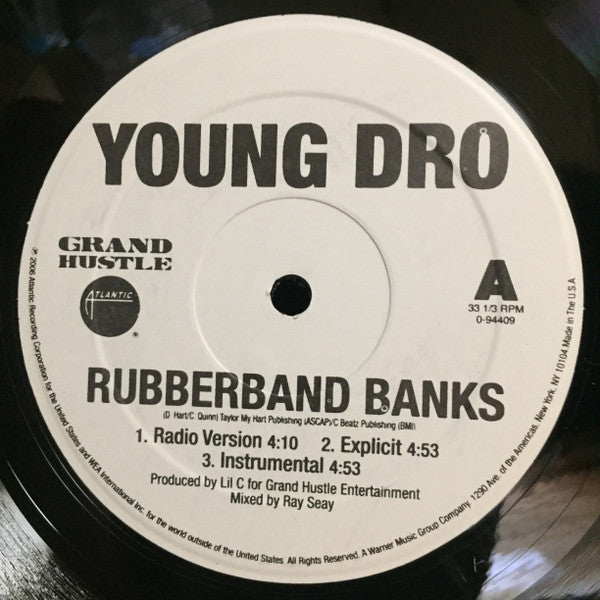 Young Dro : Rubberband Banks / Man In The Trunk (12")