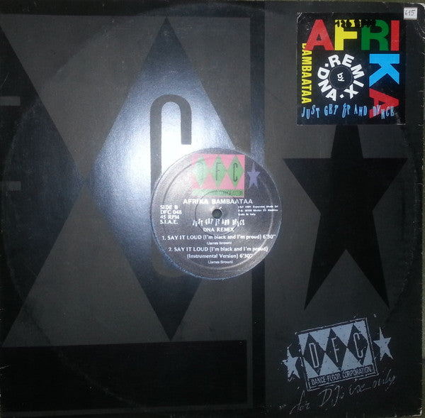 Afrika Bambaataa : Just Get Up And Dance (DNA Remixes) (12")