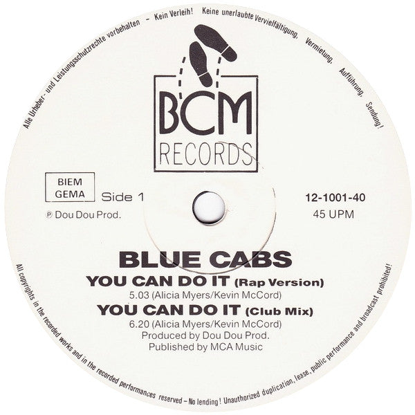 Blue Cabs : You Can Do It Rap (12", Maxi)