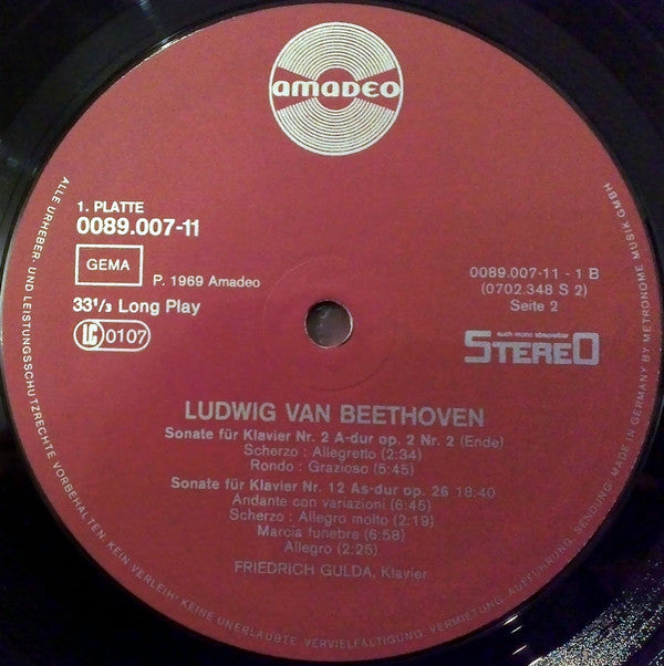 Friedrich Gulda - Ludwig van Beethoven : Sämtliche Klaviersonaten Von Ludwig van Beethoven (11xLP, RE + Box)