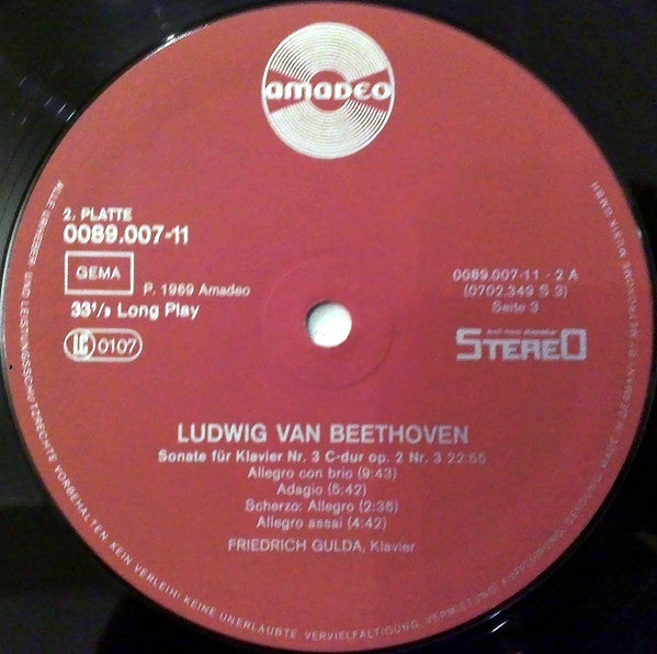 Friedrich Gulda - Ludwig van Beethoven : Sämtliche Klaviersonaten Von Ludwig van Beethoven (11xLP, RE + Box)