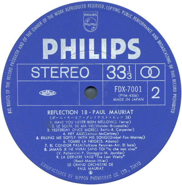 Paul Mauriat : Reflection 18 (LP, Comp)