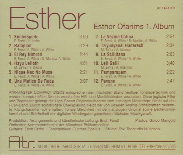 Esther Ofarim : Esther (CD, Album, RE)