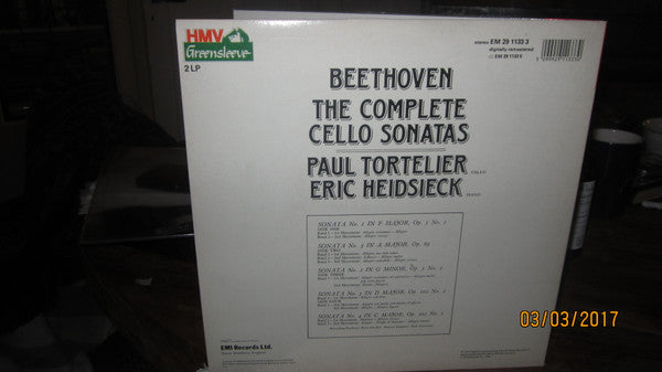 Ludwig van Beethoven - Paul Tortelier ‧ Eric Heidsieck : The Complete Cello Sonatas (2xLP, Album, RM)