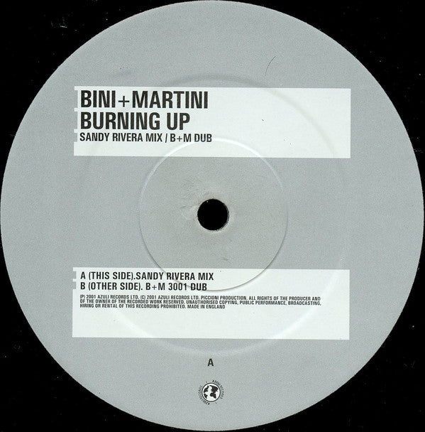 Bini & Martini : Burning Up (12")