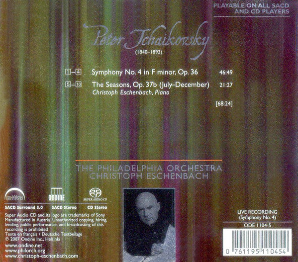 Peter Tchaikovsky* - The Philadelphia Orchestra, Christoph Eschenbach : Symphony No. 4 / The Seasons (July-December) (SACD, Hybrid, Multichannel, Album)