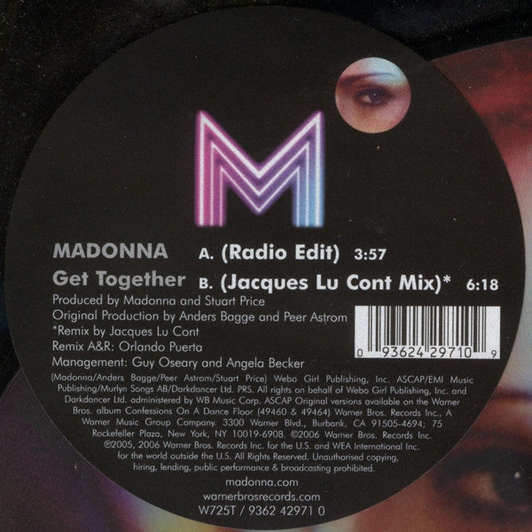 Madonna : Get Together (12", Single, Pic)