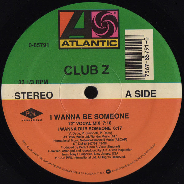 Club Z (2) : I Wanna Be Someone (12")