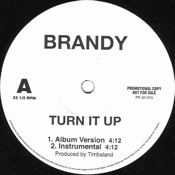 Brandy (2) : Turn It Up (12", Promo)