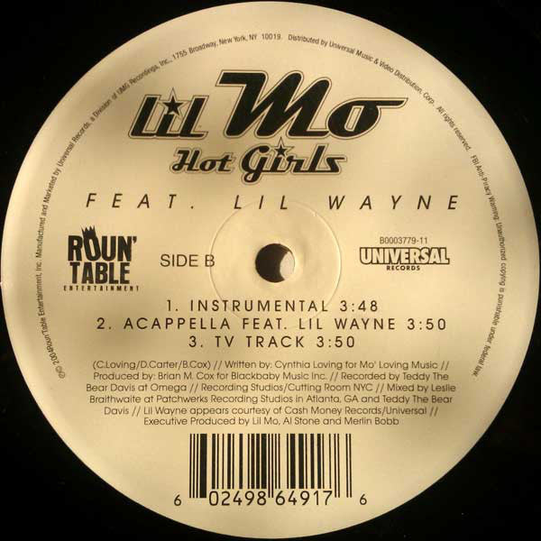 Lil' Mo Feat. Lil Wayne : Hot Girls (12")