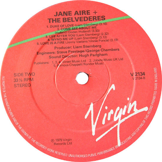 Jane Aire And The Belvederes : Jane Aire And The Belvederes (LP, Album)